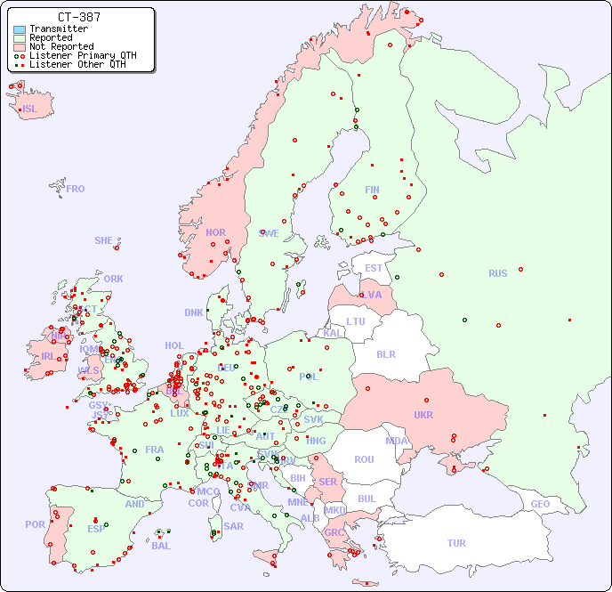 European Reception Map for CT-387
