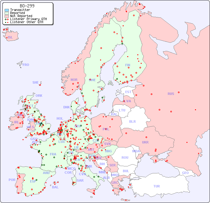 European Reception Map for BO-299
