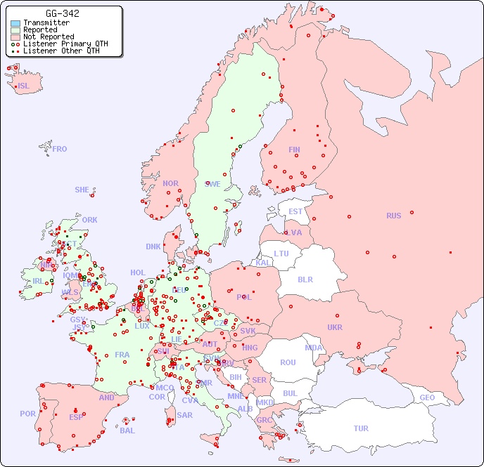 European Reception Map for GG-342