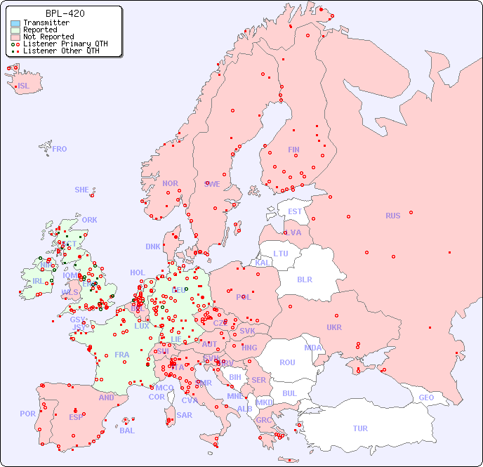 European Reception Map for BPL-420