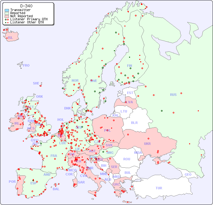 European Reception Map for O-340