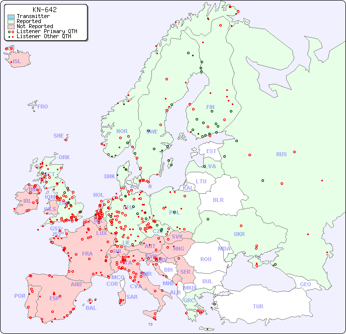 European Reception Map for KN-642