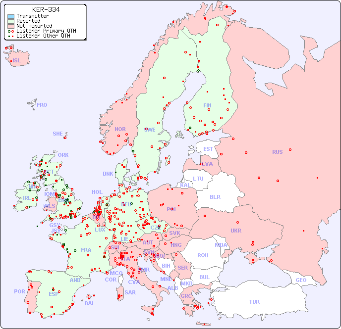 European Reception Map for KER-334