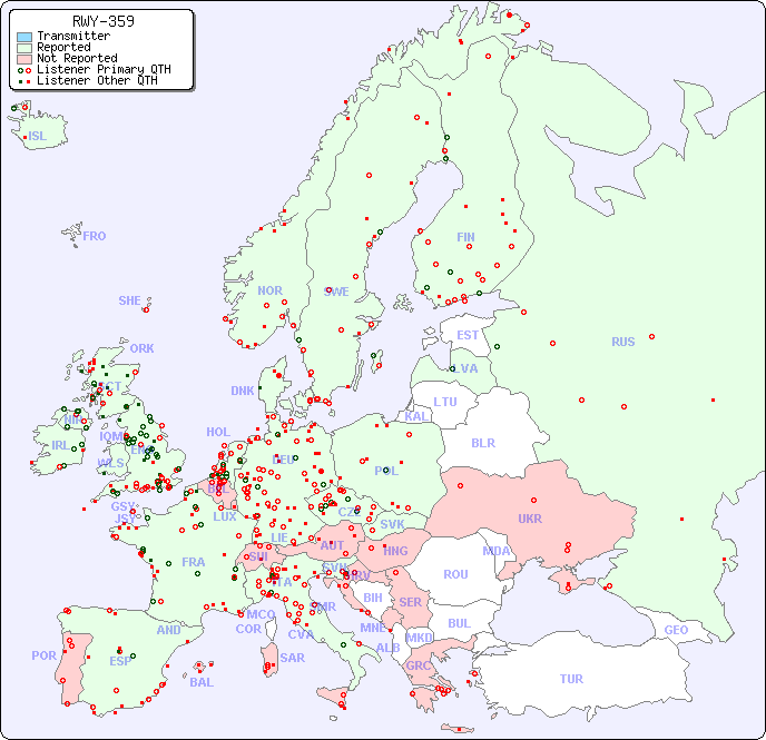 European Reception Map for RWY-359