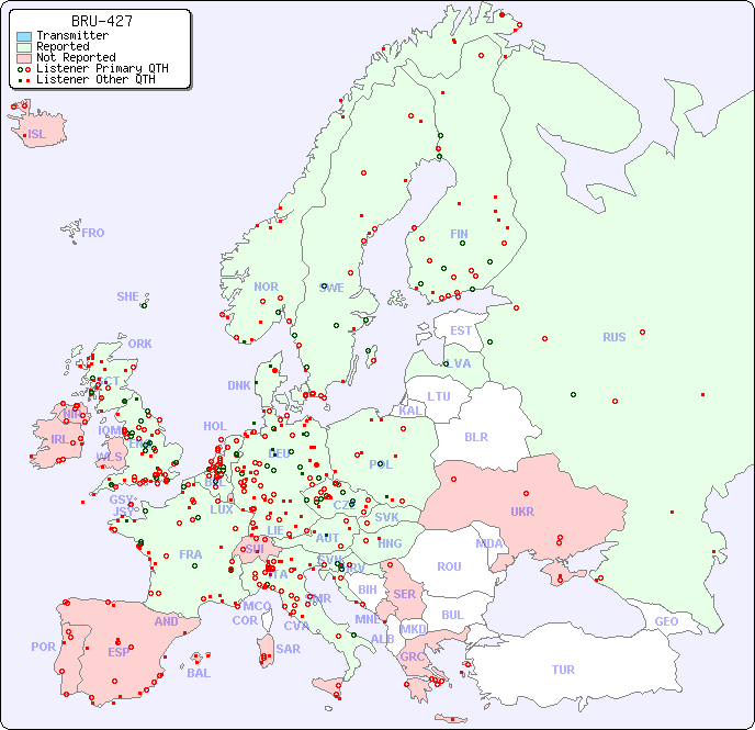 European Reception Map for BRU-427