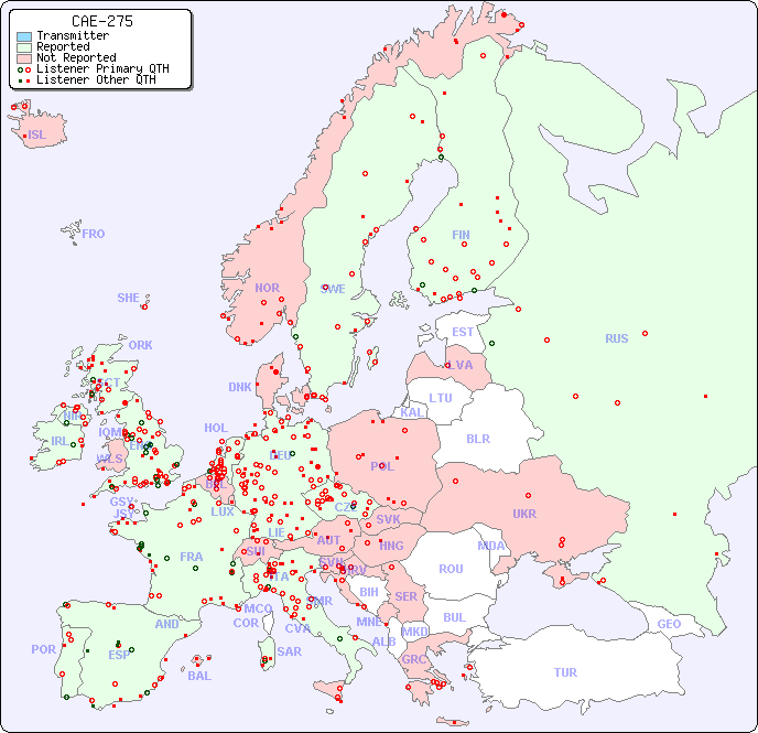 European Reception Map for CAE-275