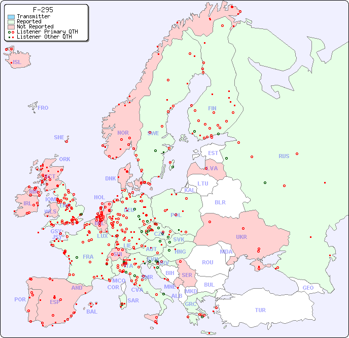 European Reception Map for F-295