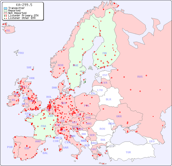 European Reception Map for KA-299.5