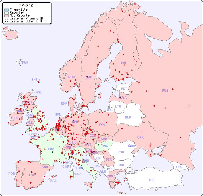 European Reception Map for IP-310