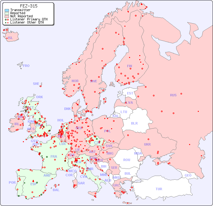 European Reception Map for FEZ-315