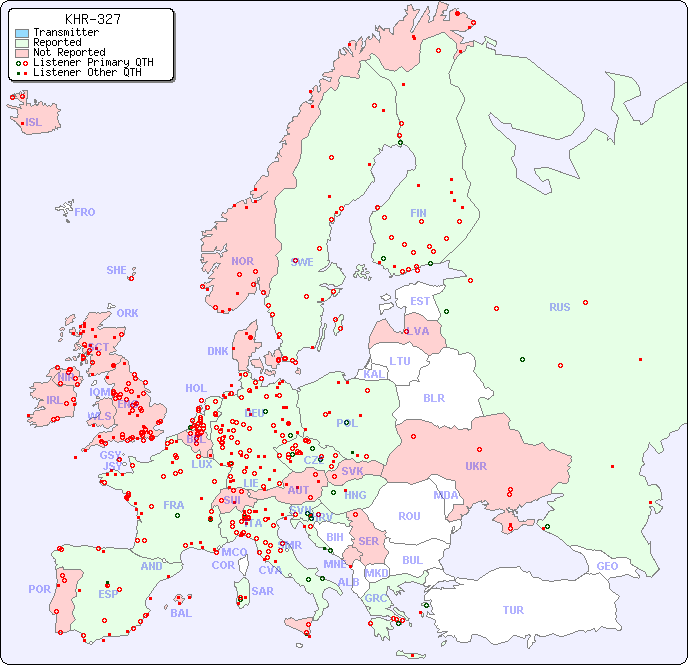 European Reception Map for KHR-327
