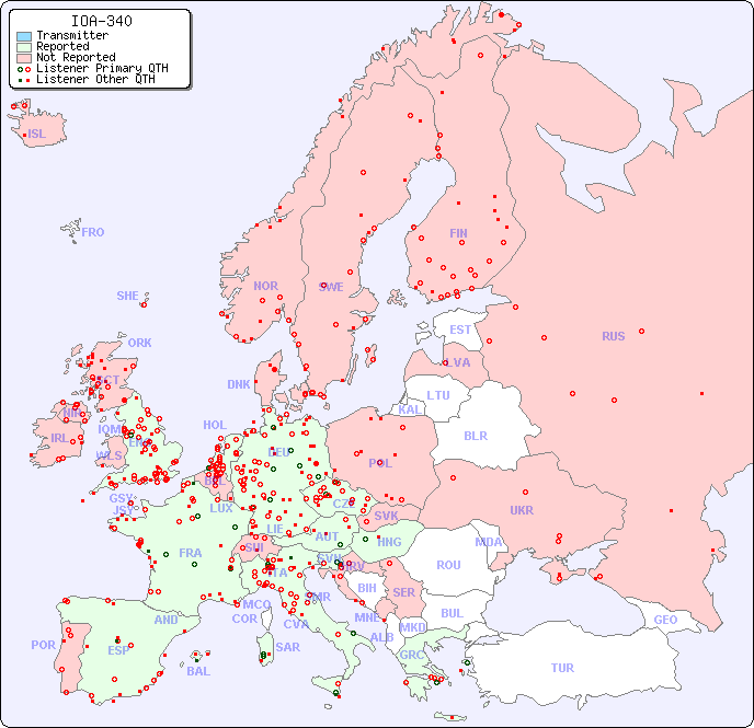 European Reception Map for IOA-340