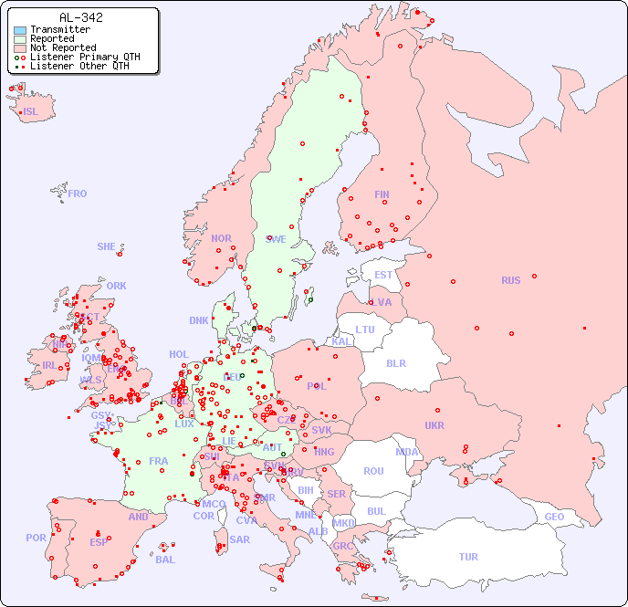 European Reception Map for AL-342