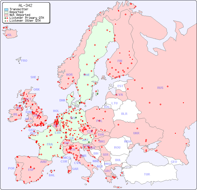 European Reception Map for AL-342