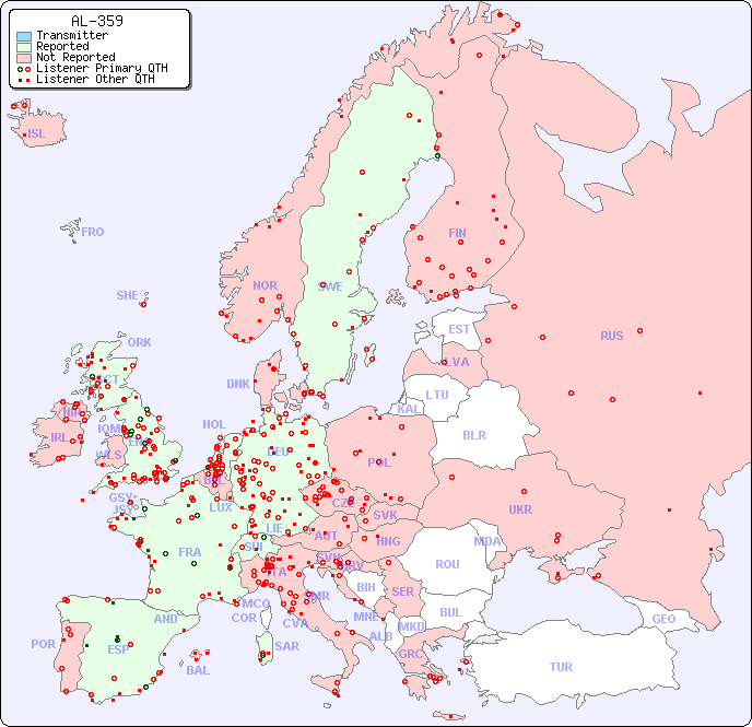 European Reception Map for AL-359