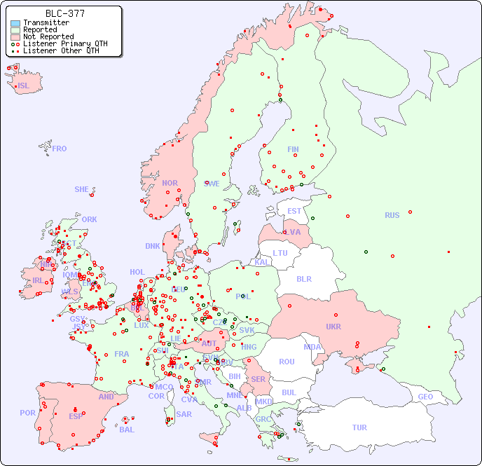 European Reception Map for BLC-377