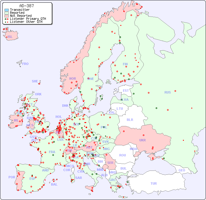 European Reception Map for AD-387