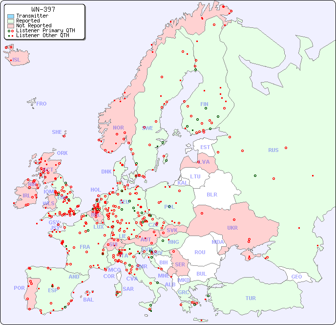 European Reception Map for WN-397