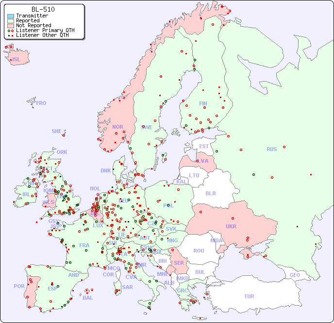 European Reception Map for BL-510