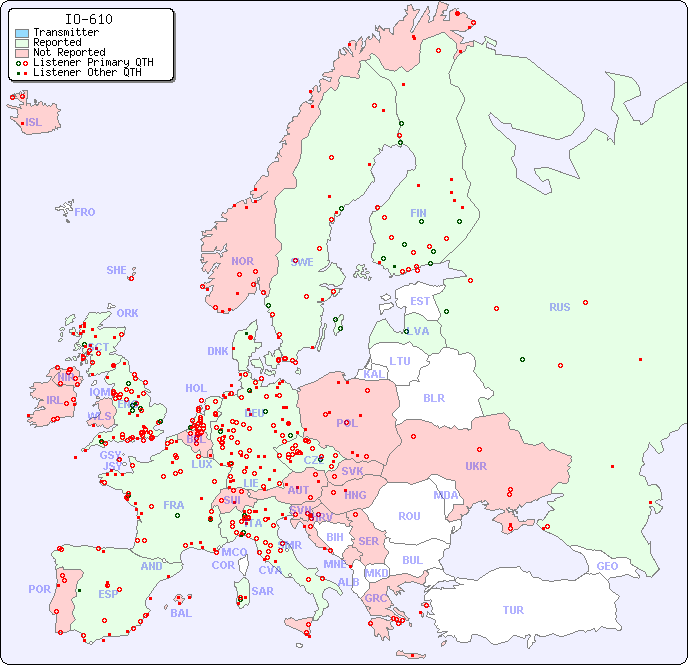 European Reception Map for IO-610