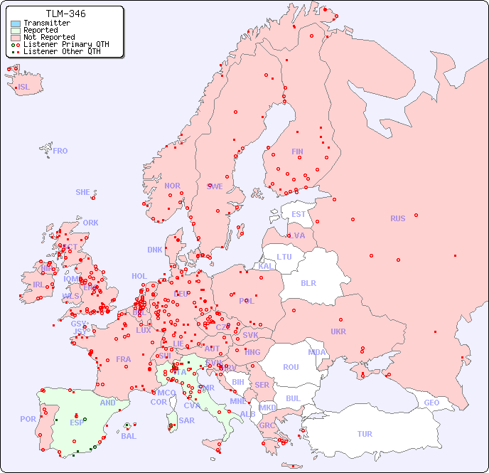 European Reception Map for TLM-346