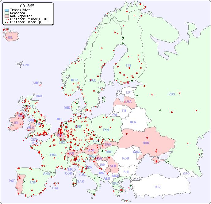 European Reception Map for AD-365