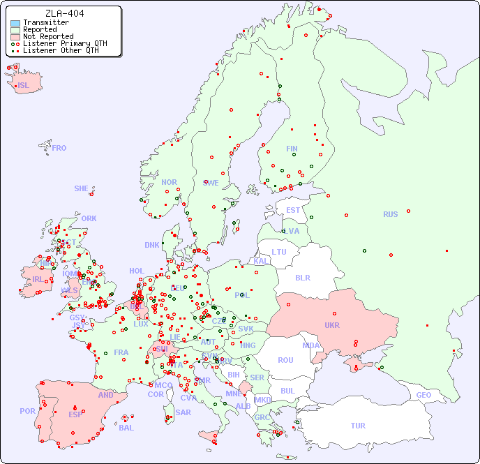 European Reception Map for ZLA-404