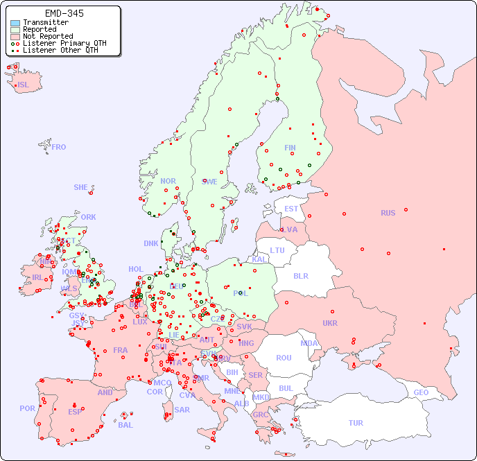 European Reception Map for EMD-345