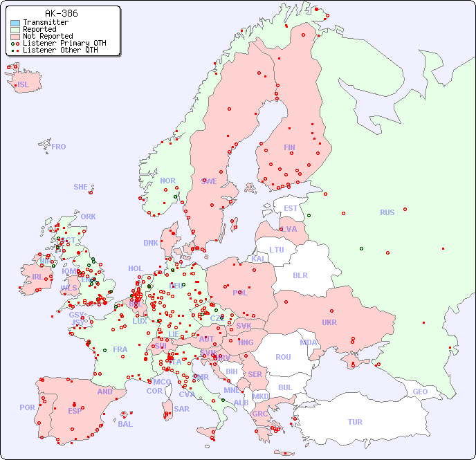 European Reception Map for AK-386