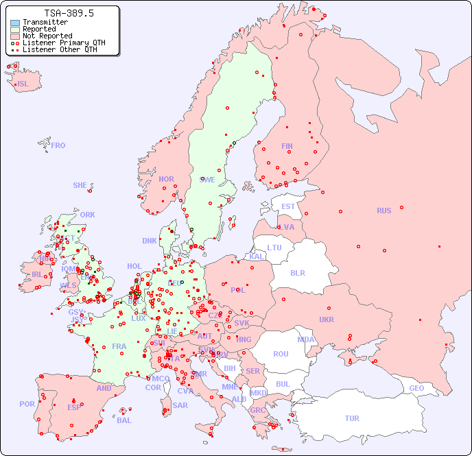 European Reception Map for TSA-389.5