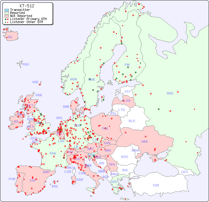 European Reception Map for KT-512