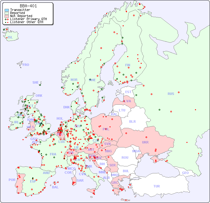 European Reception Map for BBA-401