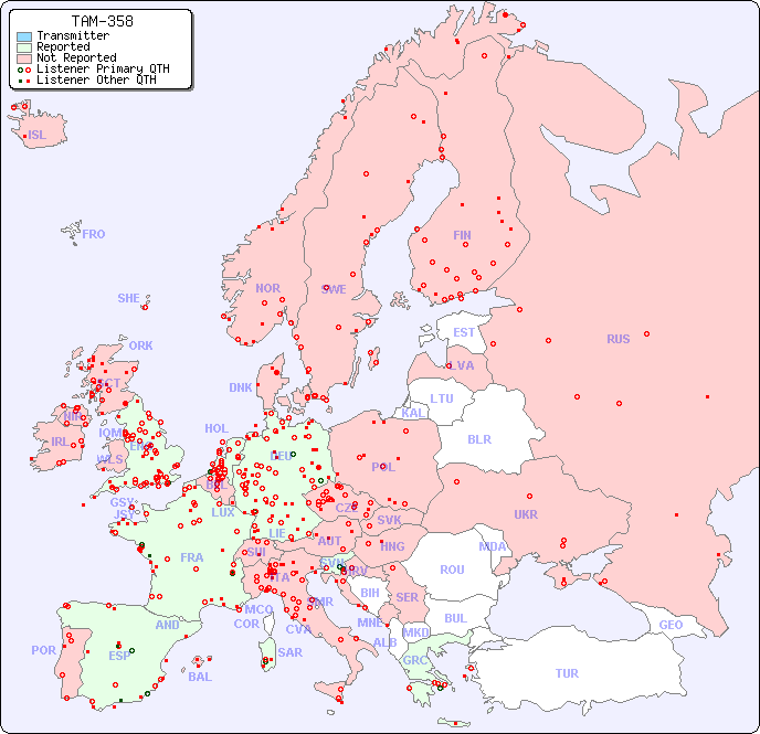 European Reception Map for TAM-358