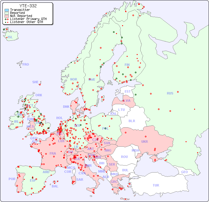 European Reception Map for YTE-332