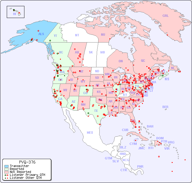 North American Reception Map for PVQ-376