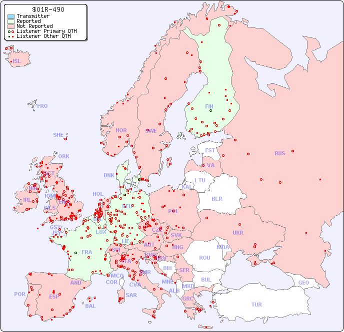 European Reception Map for $01R-490