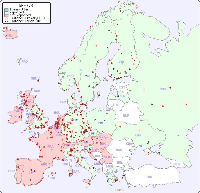 European Reception Map for GR-778