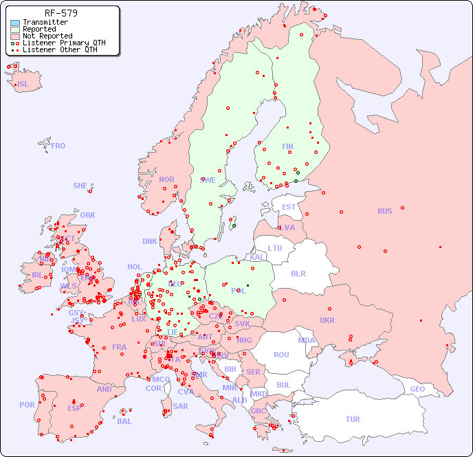 European Reception Map for RF-579