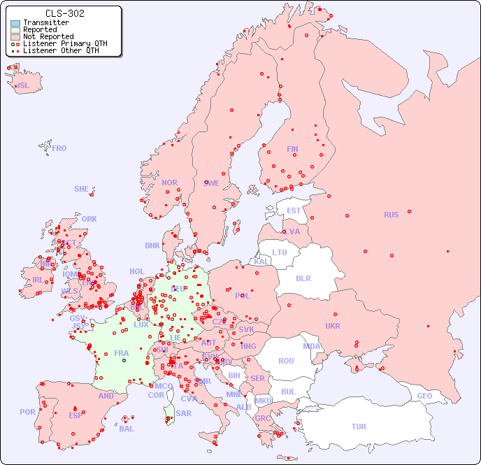 European Reception Map for CLS-302