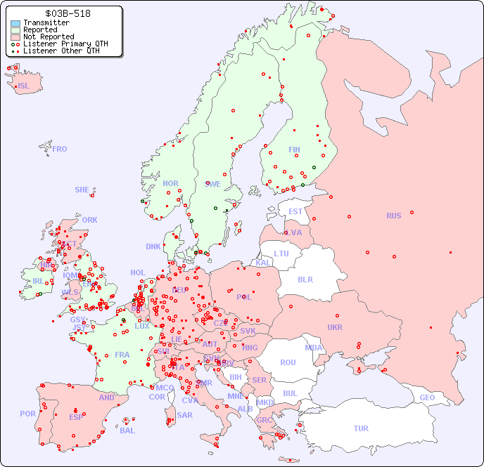 European Reception Map for $03B-518