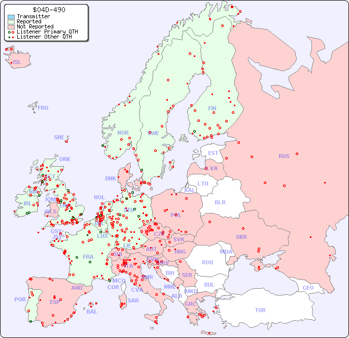 European Reception Map for $04D-490