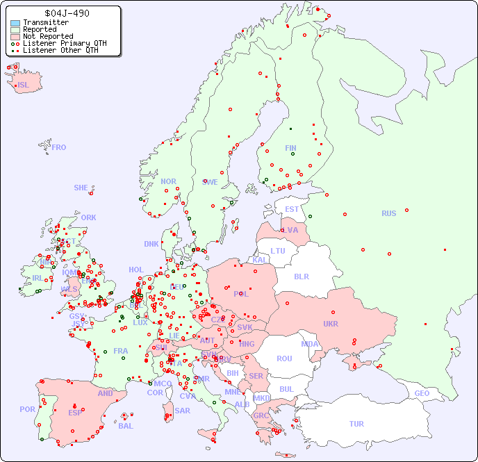 European Reception Map for $04J-490