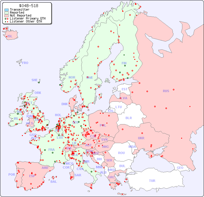 European Reception Map for $04B-518