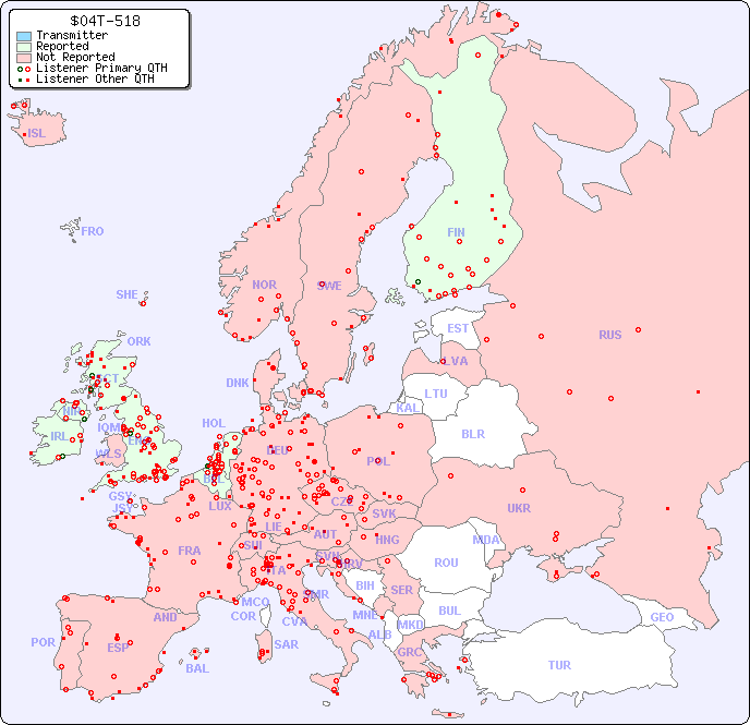 European Reception Map for $04T-518
