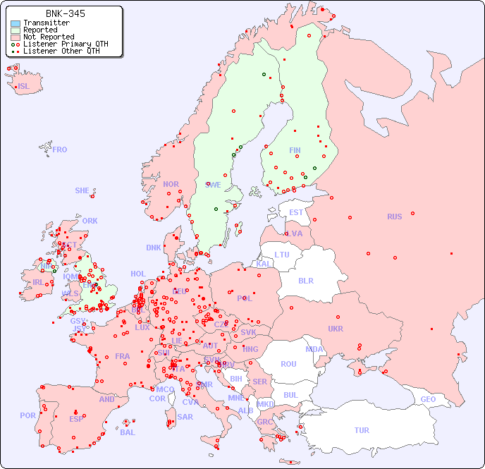 European Reception Map for BNK-345