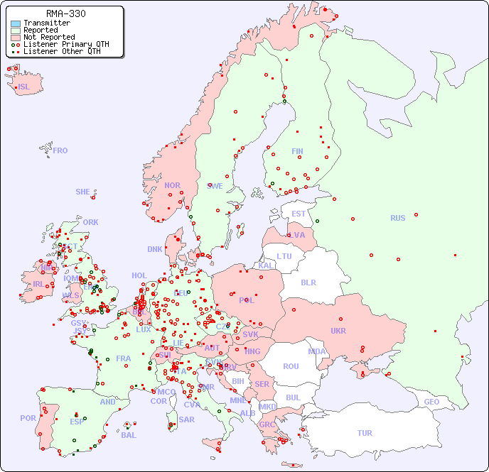 European Reception Map for RMA-330