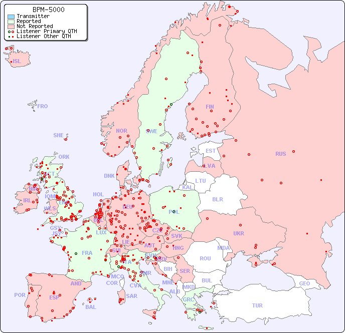 European Reception Map for BPM-5000