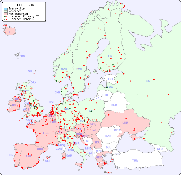 European Reception Map for LF6A-534