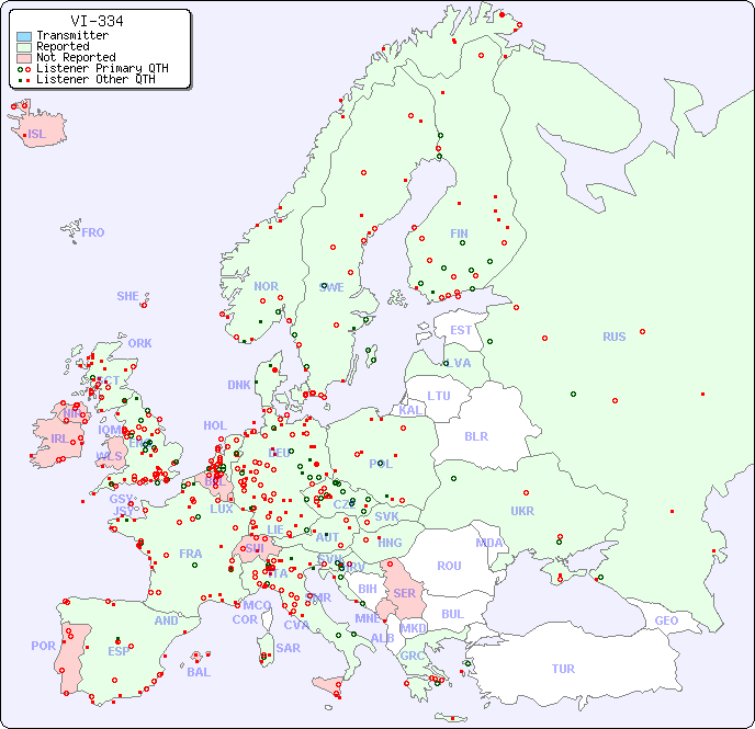 European Reception Map for VI-334