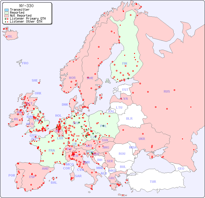 European Reception Map for NY-330